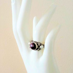 INDIAN RUBY STERLING RING (7)